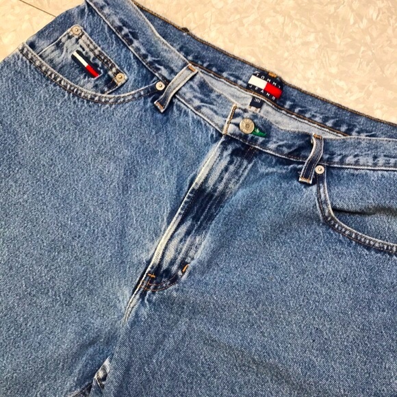 Vintage 90s Tommy Jeans Men’s Straight Denim Shorts / Size 36 - Picture 6 of 11